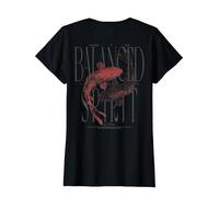 Y2K Vintage Graffiti Nishikigoi Fisch Backprint Koi Karpfen T-Shirt, Damen, Schwarz, XXL