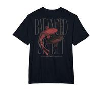 Y2K Vintage Graffiti Nishikigoi Fisch Backprint Koi Karpfen T-Shirt, Herren Große Größen, Schwarz, 6X Tall