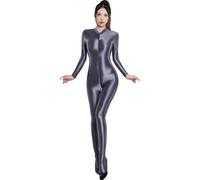 Yaaapiy Damen Ganzkörperanzug Yoga Jumpsuit Einteiler Body Bodysuit eng Gepflegt.Kostüm Catsuit mit Reisverschluss Dessous Unterwäsche