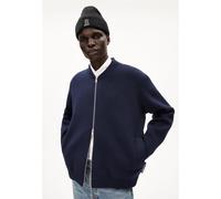 YAAKOV | Strickjacke Relaxed Fit aus Bio-Woll Mix - blau (M)