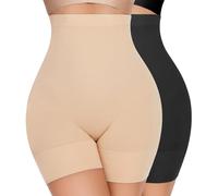 YADIFEN Shapewear Damen Bauchweg Hohe Taille,Bauchweg Unterhose Bauchkontrolle Miederhose Bauchweg Shaping Unterwäsche mit Bein Oberschenkel Hip stark formend(Schwarz+ Beige, XL)
