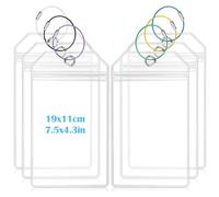 YADOBIG 6 Stück Kofferanhänger, Wasserfestes PVC Kofferanhänger Flugreise, Transparente mit 6 Schraubbaren Farbigen Schraub Metallbändern, 19×11cm Gepäckanhänger für Koffer, Kreuzfahrten, Großes