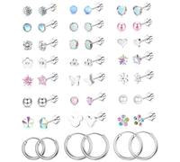 YADOCA 24 Paar Medizinische Ohrstecker Ohrringe Chirurgenstahl Damen Kinder | Hypoallergen Gesundheitsstecker Ohrringe, Medizinische Ohrringe kinder Mädchen, Knorpel Helix Ohr Piercing Schmuck Set