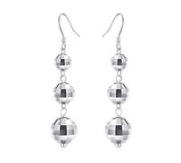 YAFEINI Discokugel Ohrringe 925er Sterlingsilber 70er 80er Jahre Spiegel Disko Ohrhänger Für Damen Retro Party Club-Schmuck Geschenk