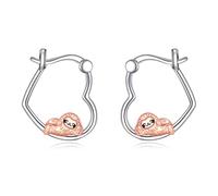 YAFEINI Faultier-Creolen, 925er Sterlingsilber, niedliche Tier-Creolen, Schmuck, Faultier, Geschenke für Frauen