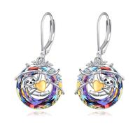 YAFEINI Faultier Geschenke Sterling Silber Faultier Dangle Drop Ohrringe Kristallfaultier Schmuck Für Frauen Geschenke