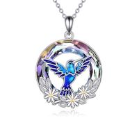 YAFEINI Kolibri Kette Geschenke für Damen 925 Sterling Silber Wunderschöner Kolibri Kristall Anhänger Halskette Kolibri Schmuck Geschenke für Frauen (Kolibri Kette)