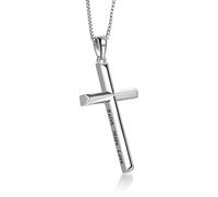 YAFEINI Kreuz Halskette Sterling Silber Religiöser Glaube Hoffnung Liebe Kreuz Anhänger Halskette Schmuck Geschenke für Damen Mutter Tochter Familienmitglied