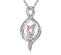 YAFEINI Mutter und Tochter Kette 925 Sterling Silber Unendlichkeit Halskette Anhänger Schmuck Geschenke für Mama (unendlich Mutter und Tochter)