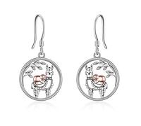 YAFEINI Ohrringe, Sterlingsilber, Lama-Faultier, baumelnde Ohrringe, Lama-Alpaka-Schmuck für Frauen und Mädchen