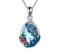 YAFEINI Phoenix Halskette Geschenke für Frauen 925 Sterling Silber Nirvana von Phoenix Feuervogel Anhänger Schmuck für Sie