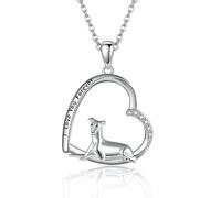 YAFEINI Whippet Kette Silber 925 Windhund Anhänger Halskette Hund Schmuck Greyhound Geschenke Damen