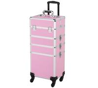 Yaheetech 4 in 1 Kosmetikkoffer groß Schminkkoffer Kosmetikorganiser Multikoffer Schmuckkoffer Friseurkoffer Handgepäck Beauty Case Rosa