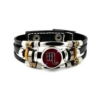 YAIEWNE Lederarmband Für Herren, Armband Mit Skorpion-Motiv, Verstellbar, Aus Geflochtenem Leder, Punkig-Ethnisch, Handgefertigt, Freundschaftsaccessoire, Geschenk Zum Geburtstag Oder Zu Weihnachten