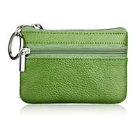 YaJaMa Echtleder Klein Schlüsselmäppchen Schlüsseletui Schlüsseltasche Schlüsselbörse Geldbörse mit Schlüsselring (Grün)