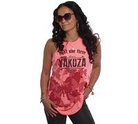 Yakuza Damen Butterfly Reign Urban Tanktop, Neon Pink, S