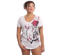Yakuza Damen Rose Scratch Curved V-Neck T-Shirt