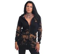 Yakuza Damen Wild Flowers Long Kapuzenjacke, Schwarz, XS