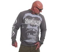 Yakuza Herren Ghost Skull Pullover, Steel Gray, 4XL