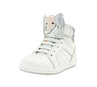 YALION Unisex Baby Sneaker Rutschfeste Kinder Lauflernschuhe krabbelschuhe Mädchen Jungen-Kinderschuhe mit Schnürsenkel und Klettverschluss(21EU, Elefant Weiß)