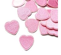 Yalulu 20 Stücke Herz Aufnäher zum Aufbügeln, 3.4 x 3.4cm Aufnäher In Herzform, Aufbügeln ügler Bügeleisen Patches Sticker, Herz Applikation für T-Shirt Jeans Kleidung Dekor (Rosa)