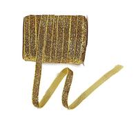 Yalulu 20 Yards Glitter Glänzend Satinband Samt Borte Schmuckband Schleifenband Zierborte Samt Dekoband DIY Handwerk Samt Zierband Geschenkband zum Nähen Dekoration (Gold)