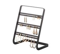 YAMAZAKI 2491 TOWER Earring Stand, black, Steel, 15.2 x 10.3 x 19.7 cm