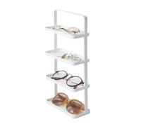 YAMAZAKI Schmuckständer 4-stöckiges Zubehörtablett - Schmuckhalter und Aufbewahrungs-Organizer | Stahl, Weiss/opulenter Garten, One Size