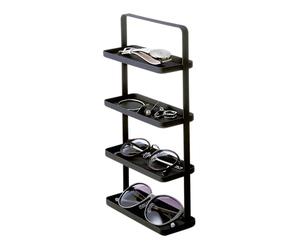 YAMAZAKI Schmuckständer Home 4-stöckiges Zubehör-Tablett - Schmuckhalter & Aufbewahrungs-Organizer | Stahl, Schwarz, One Size