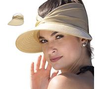 YAMEE Sonnenhut Damen Sommerhut Strandhut,Visor Cap Damen Strandvisor Damenvisor Sonnenvisor für Tennis/Golf/Strand,UV-Schutz