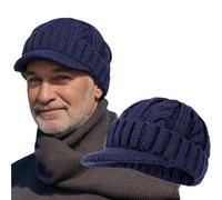 YAMEE Strickmütze Herren mit Ohrenschutz Warme,Wintermütze für Männer Dicke Weich,Skimütze mit Plüsch-Innenfutter Winddicht,Elastische Sportmütze für Radfahren,Ski,Laufen,Wandern