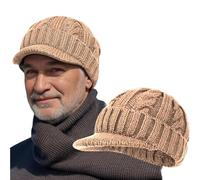 YAMEE Strickmütze Herren mit Ohrenschutz Warme,Wintermütze für Männer Dicke Weich,Skimütze mit Plüsch-Innenfutter Winddicht,Elastische Sportmütze für Radfahren,Ski,Laufen,Wandern
