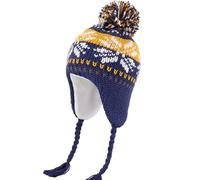 YAMEE Wintermütze Mädchen mit Ohrenklappen Warme,Bunte Strickmütze Mädchen mit Weich Polar Fleece Lining,Licht Baby Hat Klassische mit Bommel,Beanie Mädchen Hut für Outdoor-Aktivitäten Herbst Winter