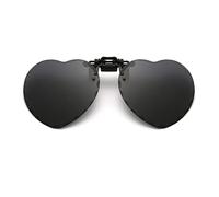 YAMEIZE Funky Herz Polarisiert Clip-on Love - Heart Sonnenbrille für Damen Herren Anti-Glare Lustige Herz förmige Brille Flip-Up UV 400 Schutzbrille Party Fahren