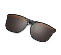 YAMEIZE Modische polarisierte Clip-On-Sonnenbrille für Männer und Frauen UV400-Schutz Flip-Up-Brille im Freien (Tea)