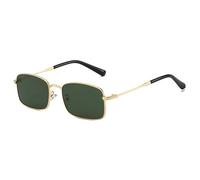 YAMEIZE Rechteckige Sonnenbrille für Damen und Herren Vintage Retro Metallrahmen Klein Schmal 70er Jahre Brille UV400 Schutz