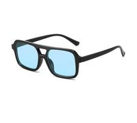 YAMEIZE Retro 70s Double Bridge Pilot - Rechteck Sonnenbrille für Damen Herren Vintage Style Quadratisch Eyewear UV400 Schutz Brille Autofahren Outdoor
