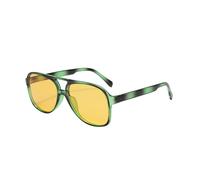 YAMEIZE Retro Nachtsicht Rechteckige Sonnenbrille für Damen Herren Quadratische Doppelsteg UV400 Schutzbrille zum Autofahren