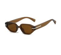 YAMEIZE Retro Ovale Sonnenbrille für Damen Herren Vintage Kleine Katzenauge Ovale Mode Schmal Dicke Rahmen Y2K Cateye 90er Sonnenbrillen UV400 Schutz