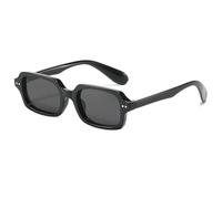 YAMEIZE Sonnenbrille Damen Vintage Rechteckige Retro Sonnenbrille 90s Schmale Mode Ecking Dicke Rahmen Rechteckige Trendige Brillen UV400 Schutz