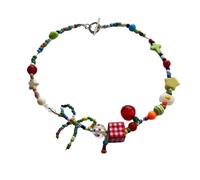 YANBOYI Bunte Perlen-Choker-Halskette, modische Acryl-Schmetterlings-Halskette, Verzierung für moderne