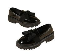 Yancremio Plateau-Loafer Für Damen, Lackleder, Plateau-Slipper, Freizeit, Business, Arbeits- Und Büroschuhe Für Den Alltag Und Den Arbeitsweg (Schwarz,39)