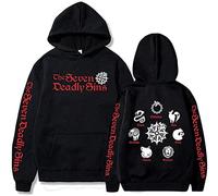 Yanny Herren Damen The Seven Deadly Sins Hoodie Meliodas Kapuzenpullover Anime Hooded Pullover Casual Sweatshirt (3XL, A-Schwarz 5)