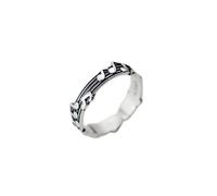YANQSHM Damenring Silber 925,Vintage Verstellbarer Ring Simple Fashion Musiknoten S925 Silber Offene Ringe Knöchel Fingerringe Weihnachtsschmuck Geschenk Eheringe Für Damen