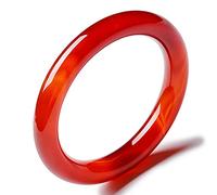 YANSQH Jade Armreif,Natürliche Rote Jade Armreif Armbänder Für Frauen,Damen Klassischer Jade Armreif Mit Geschenkbox,Handgemacht,58-60mm