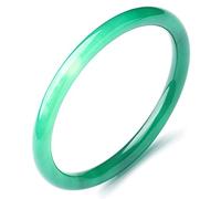 YANSQH Natürlicher Grüner Jade-Armreif, Echt, Handgemacht, Chinesische Art, Runden Armreif, 58-60mm