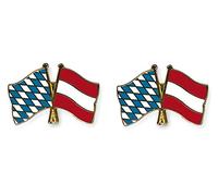 Yantec Freundschaftspin 2er Pack Bayern Österreich Pin Anstecknadel Doppelflaggenpin