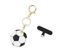 yanwuwa Modischer, wasserdichter Schlüsselanhänger aus PU-Leder, Kartenhalter mit Legierungsstruktur für Schlüssel, Zugangskarten, tragbares Riemendesign, fußball, M