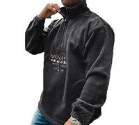 YAODAMAI Herbst und Winter Herren Brief bestickter Pullover Dicker lässiger Herrenpullover mit losem Kragen