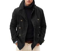 YAODAMAI Herren Casual Offenes Futter Einfarbig Mantel Mode Lose Stehkragen Knopf Mantel Tops